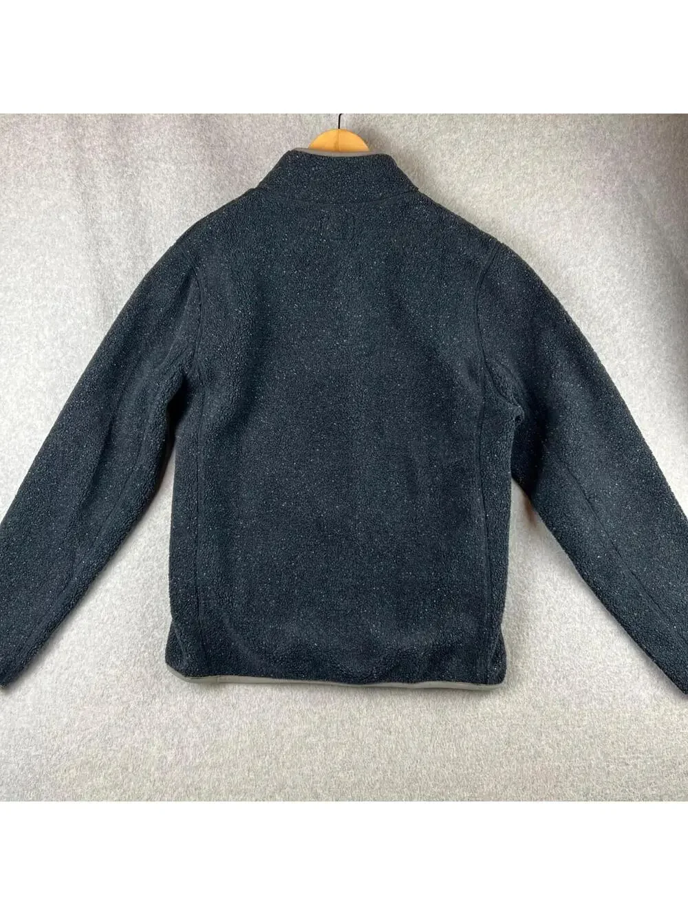 J. Crew Nordic Pullover Fleece Quarter Button Sweater Mens M Navy Speckled